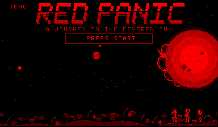 The title screen of the demo